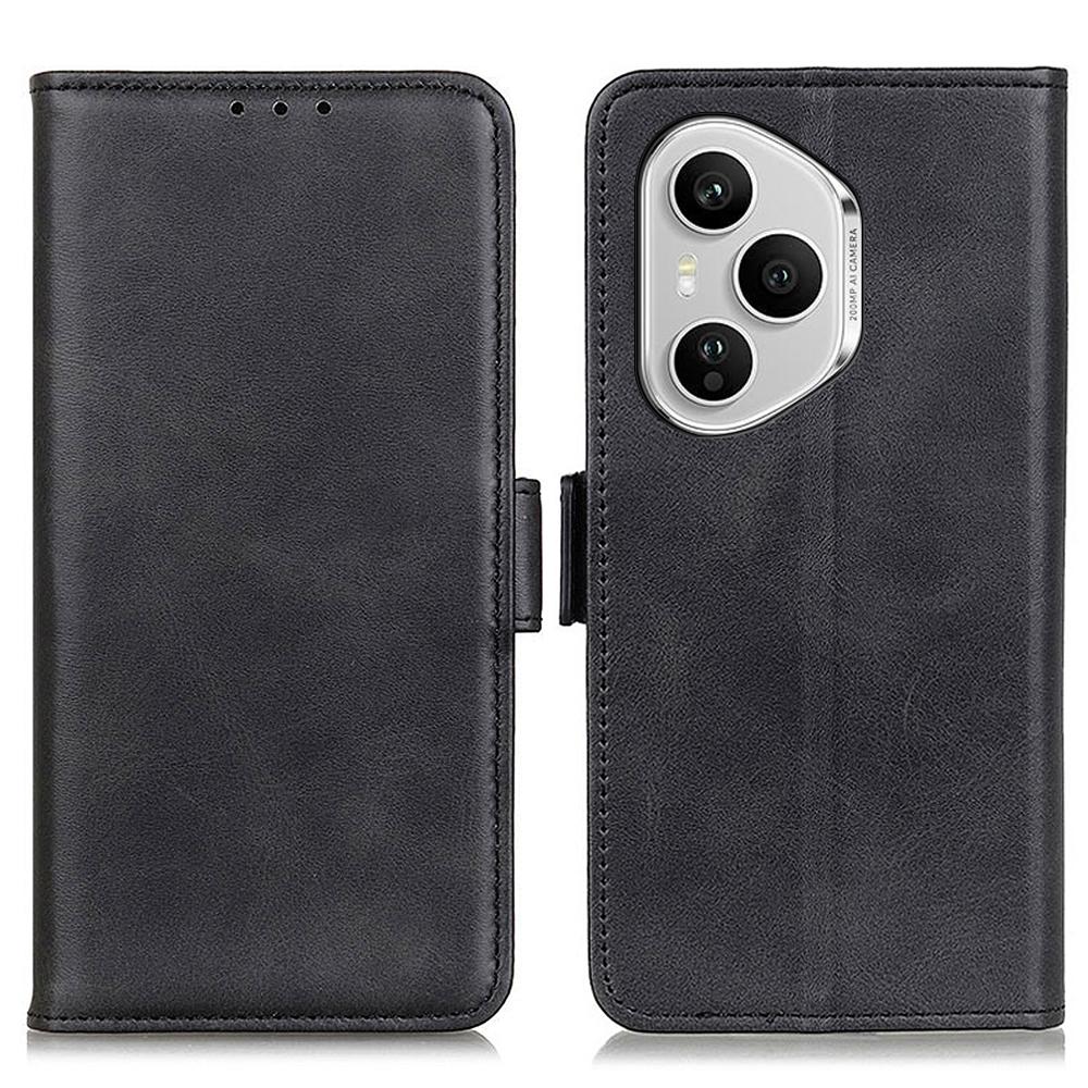 Für Honor 400 Pro 5G (Global) Hülle Ständer Rindsleder Textur PU Leder Handyhülle