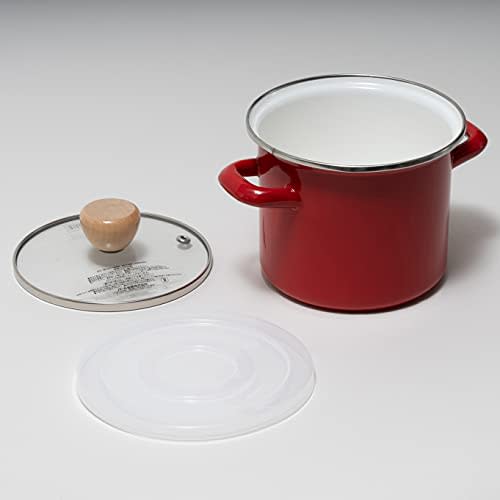 PEARL METAL Cook Pot, Enamel, Deep, 12cm, Red, Crasso, HB-5068