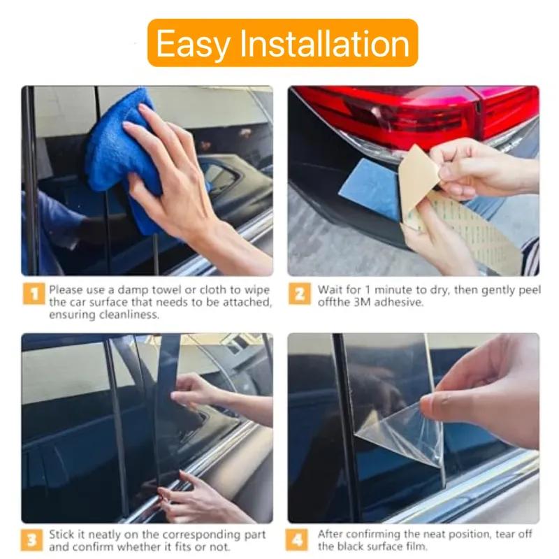 Fit For BMW 3 Series G20 G21   - Silvery Carbon Glossy Black Column B C Pillars Post Window Cover Trim Sticker