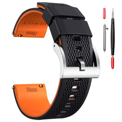 Bracelet de montre en silicone Hemsut 18 20 22 mm Bracelet en caoutchouc à dégagement rapide Bracelet de remplacement souple 10 couleurs au choix mm, mm,