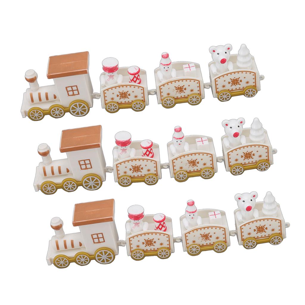3 Sady Malý Vláček Vánoční Dekorace Vynikající Mini Vláček Dekor Sada Vánoční Dekorační Rekvizity