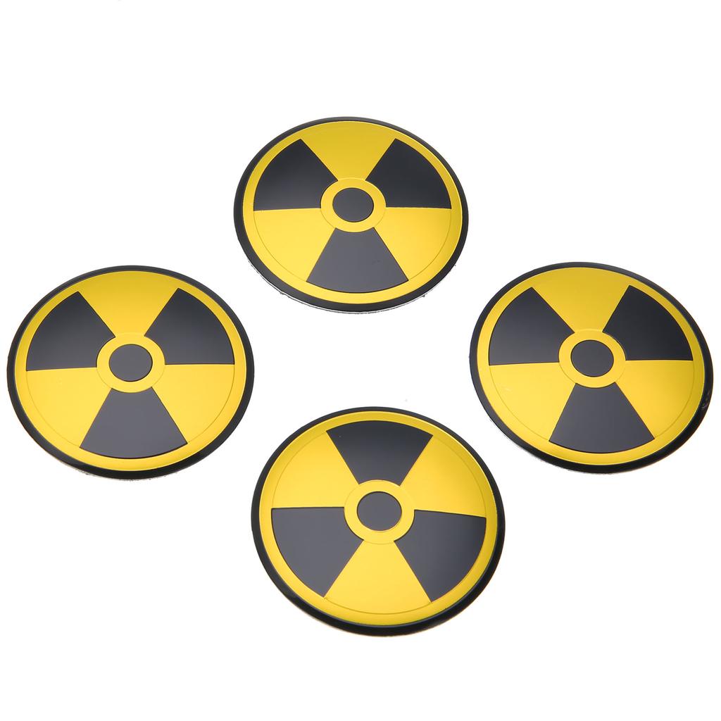 4 szt. Symbol ostrzegawczy nuklearny Koła Centrum Hub Cap Emblem Badge Naklejka Naklejka