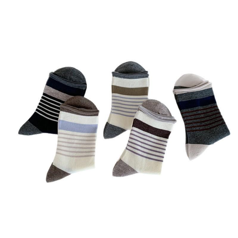 New Korean Hemming Color Matching Striped Medium Tube Socks Children'S Boneless Socks Confinement Socks Stacking Socks Versatile Socks