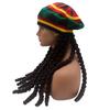 Fake Braids Dress Up Knitted Hat, Autumn and Winter Jamaican Color Matching Hat, Halloween Cos Reggae Hat