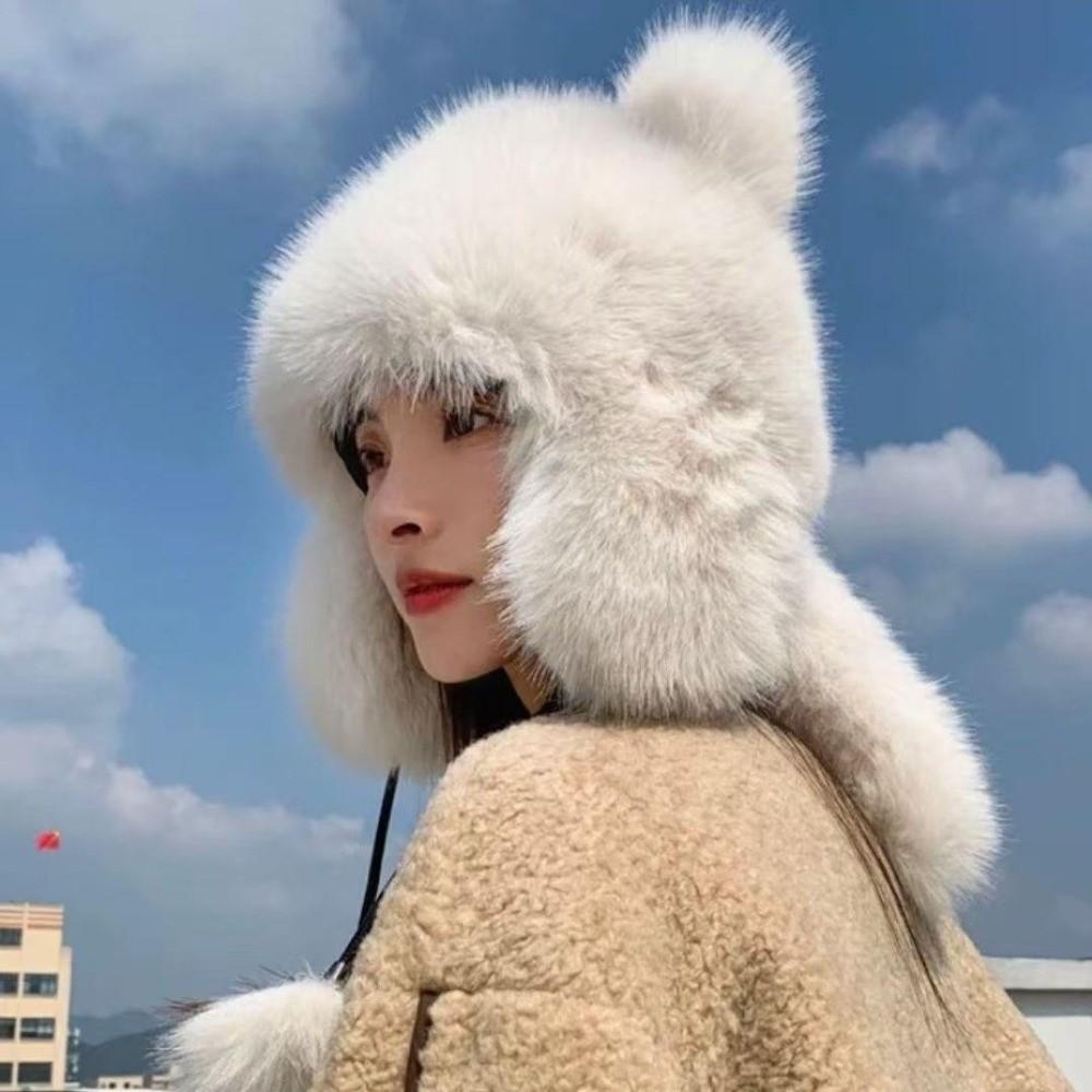 Keep Warm Winter Hats for Women Windproof Bomber Hat Trendy Furry Trapper Hat Winter
