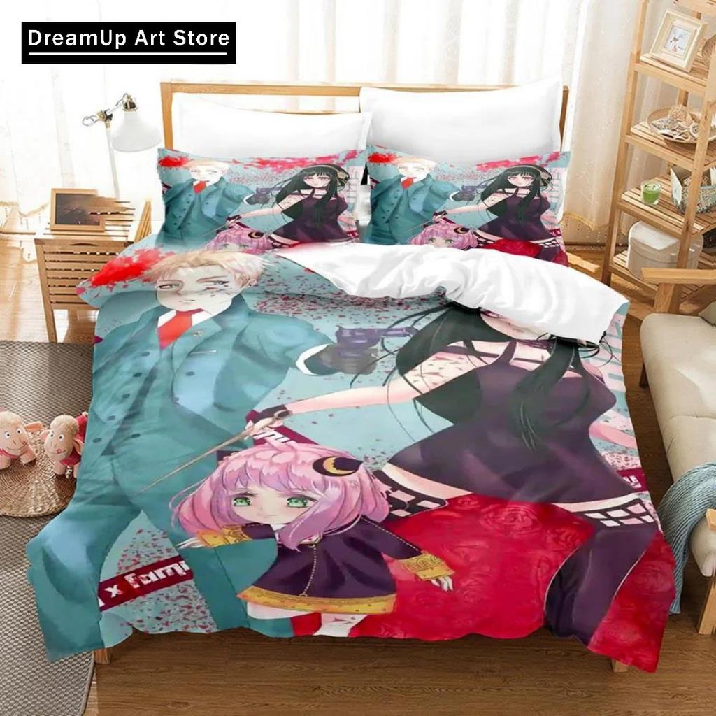 Anime Spy X Family Anya Bedding Set Duvet Cover Bed Set Quilt Cover Twin Single Queen King Size Boys Adult Home Textile Decor