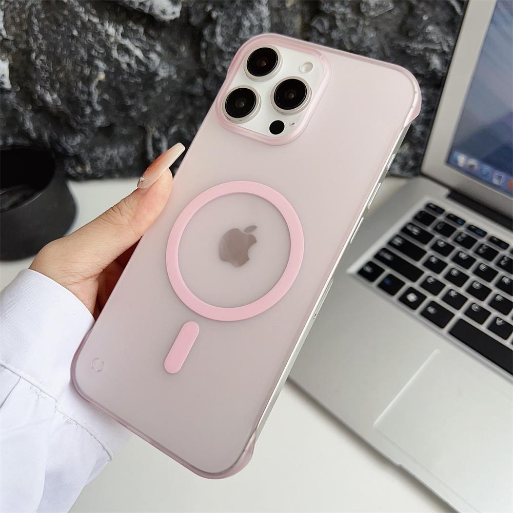 

Frosted Matte Frameless For Magsafe Case For iPhone 16 15 14 Plus 13 12 11 Pro Max Translucent Magnetic Wireless Charge PC Cover For iPhone 16 Pro Max
