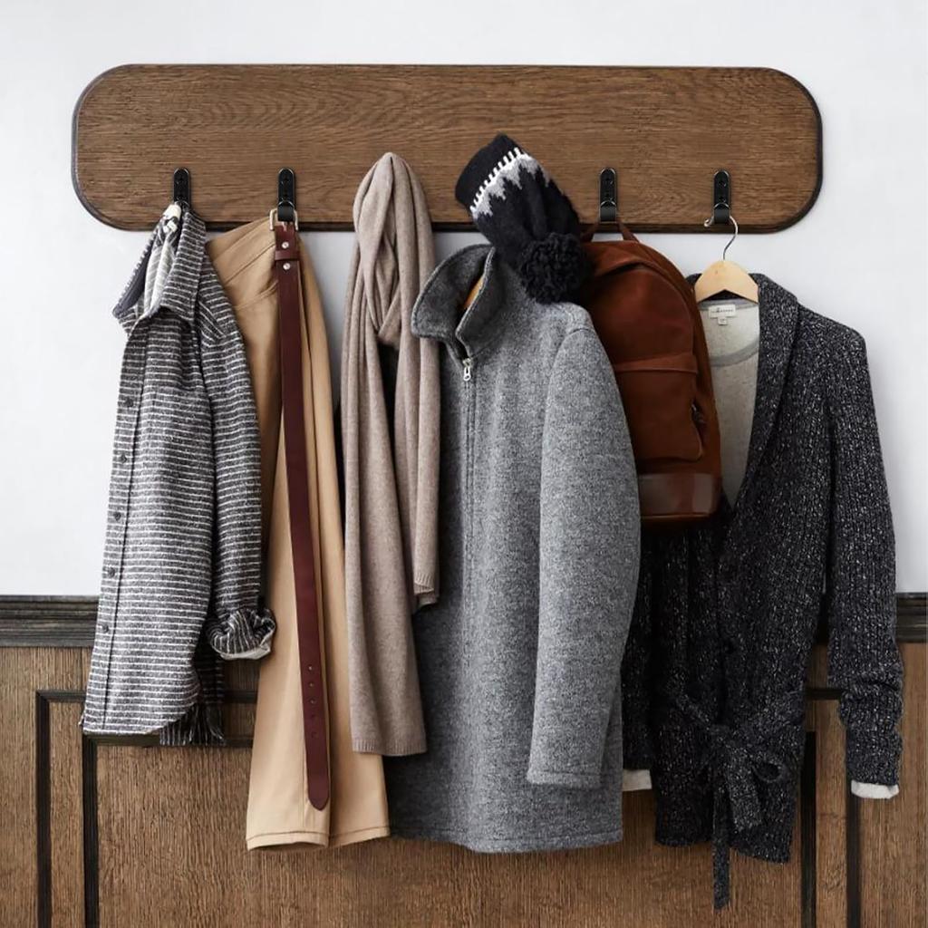 24PCS Zinc Coat Hooks, Metal Single Prong Wall Hooks with 48 Screws, No Rust Black Wall Hooks for Hanging Towel, Coat, Scarf, Bag, Hat, Cup, Key