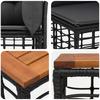 Outdoor Sofa Set 11 Pieces Black and Dark Grey Polyester