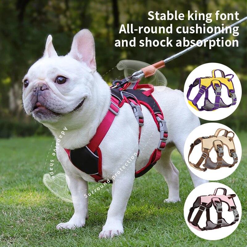 Dog Harness Vest for Small Large Dogs Reflective Safety Lead Straps Adjustable Puppy Harnesses French Bulldog Chihuahua Walking