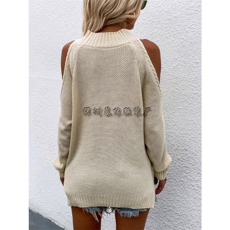 Women S Long Sleeve Crew Neck Knit Sweater Solid Color Casual Fall Winter