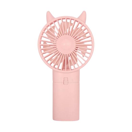 Handheld Fan Cartoon Cat Ear Design Adjustable Wind Speeds Battery Operated Pocket Fan Quiet Low-Noise Motor Cooling Fan