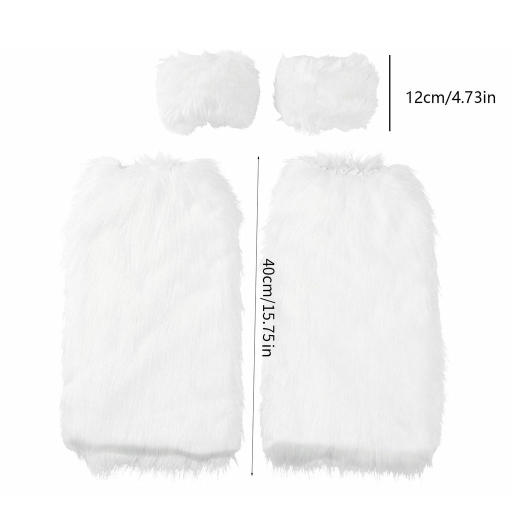 Women Faux Furs Fuzzy Wrist Cuffs Wrist Warmers Leg Warmers Short Boot Sleeves