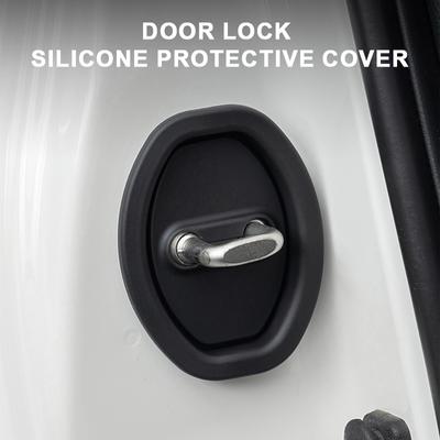 SEAMETAL Car Door Lock Protective Cover Silicone Auto Door Lock Buckle Anti-Collision Shock Absorbing Cushion 4pcs Door Lock Pad
