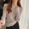 Fashion Casual Semi-turtleneck Knitted Sweater Women's Autumn and Winter Bottoming Shirt New Elegant Casual Simple Slim Fit Solid Long Sleeved Top
