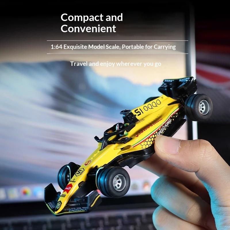 1: 64 Mini Alloy Rc Formula Racing Adjustable Speed Led Light Children'S Portable Toy Indoor And Outdoor Remote Control Toy