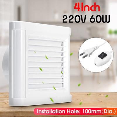 4palcový Mini Výfukový Ventilátor Blower Nízká Hlučnost Koupelna Kuchyň Toaleta Okno Stropní Nástěnný Ventilátor Odsavač 60W