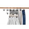 Amber Home Skirt Hangers, Trouser Hangers, Set of 20, Silver, with Interlocking Hooks, Large Clips, Space-Saving Metal Steel Hangers, Convenient Stora
