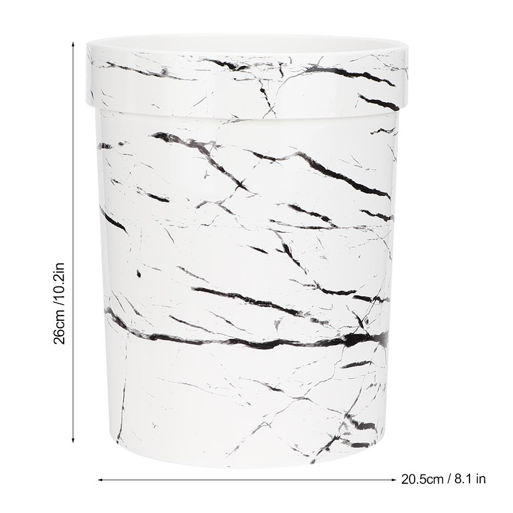 White Household Bathroom Marble Lidless Garbage Can Ashtray Trash Can ContainerWhite Small