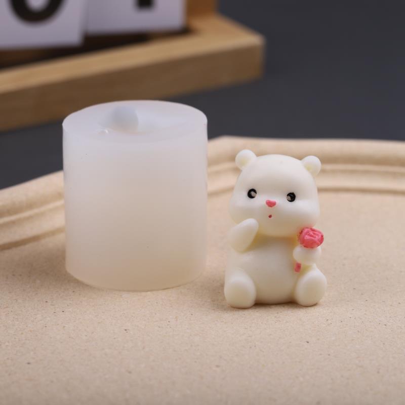 Cute Bear Silicone Mold Mini Bear Mold Candle Making Candle Aromatherapy Mold