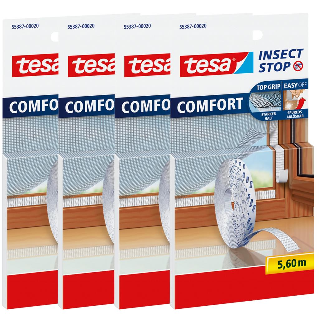 Tesa Adhesive Velcro For Mounting Mosquito Net Window Mesh 5.6M White X4
