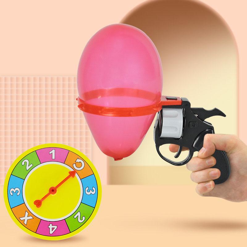 Russian Roulette Balloon Games Funny Turntable Balloon Board Game Gambling Gas Ball Gun Prank Toy Party Parody Water Ball Gun
