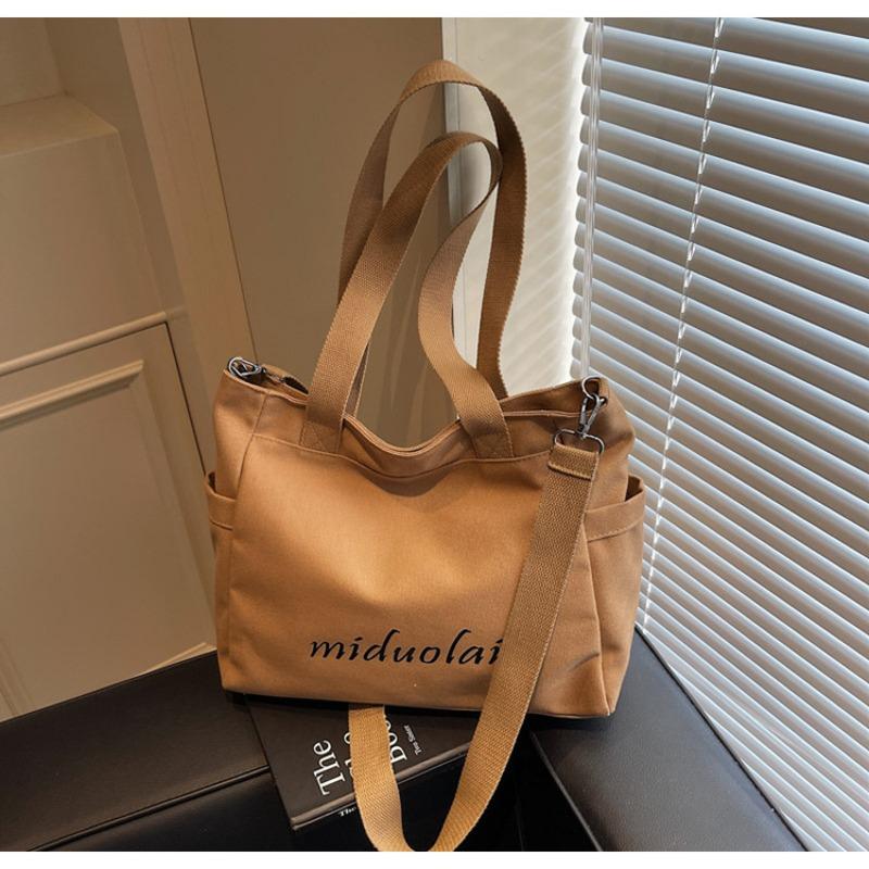 

Простая холщовая сумка-тоут женская повседневная большая вместимость на плечо сумка-тоут универсальная классическая сумка-мессенджер для поездок на работу коричневый