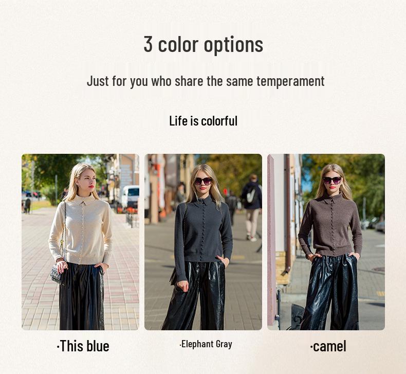 Women's Elegant Cashmere Button Cardigan - Slimming, Fashionable, Versatile Autumn/Winter Knitwear