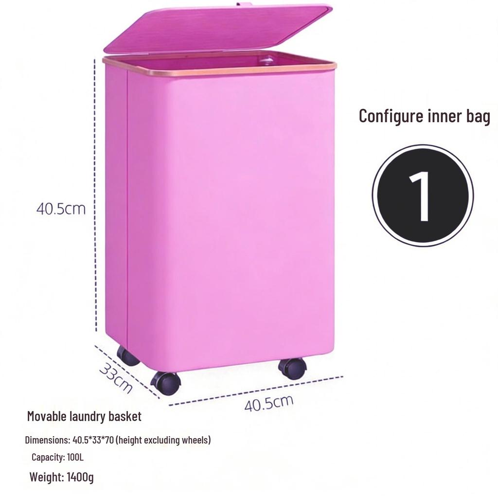 Cesta de Lavandería Plegable con Ruedas - Cesto de Gran Capacidad para Ropa y Artículos Varios