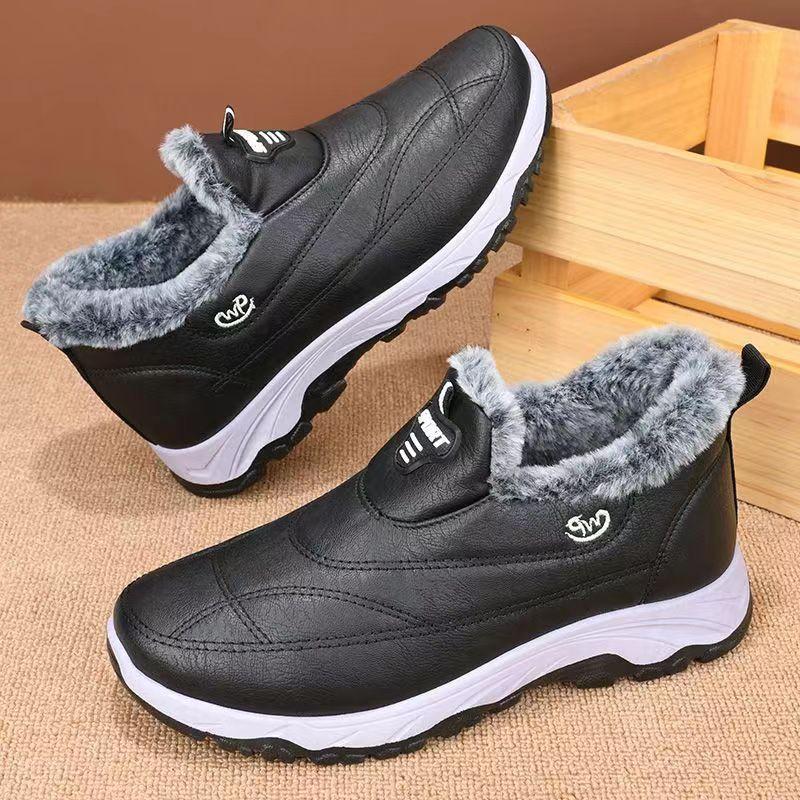 Winter New Thickened Cotton Shoes Foreign Trade Douyin Velvet Warm Walking Shoes Middle-aged and Elderly One-pedal Snow Boots
