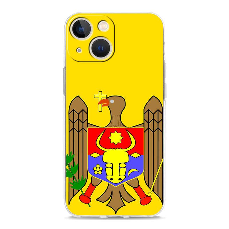 Capa de Celular Para iPhone 17 Air Cases iPhone 16 15 12 13 14 Pro Max SE 7 8 Plus iPhone11 Capa Macia Transparente Bandeira da Moldávia