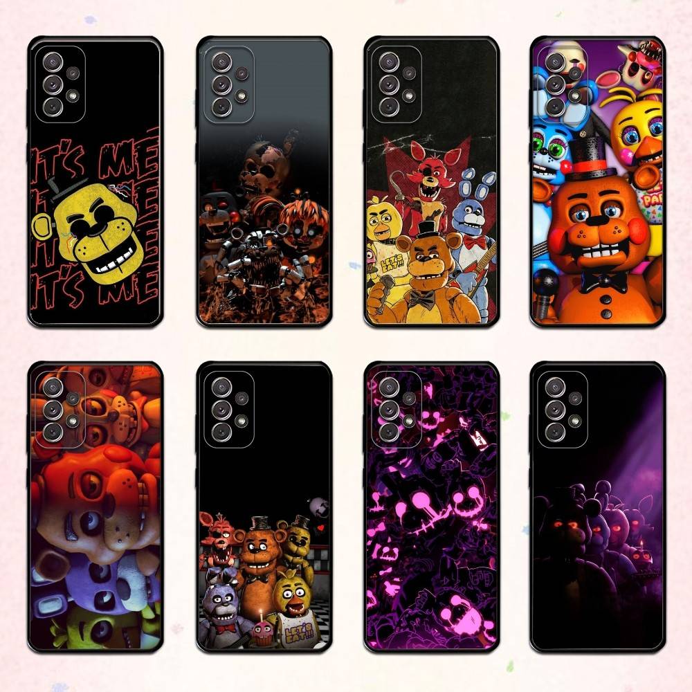 Five N-Nights At F-Freddys Fnaf Handyhülle Für Samsung S 25,24,23,22,30,21,10,9,Ultra,Plus,Lite,FE,4,5 G Weiche Schwarze Hülle