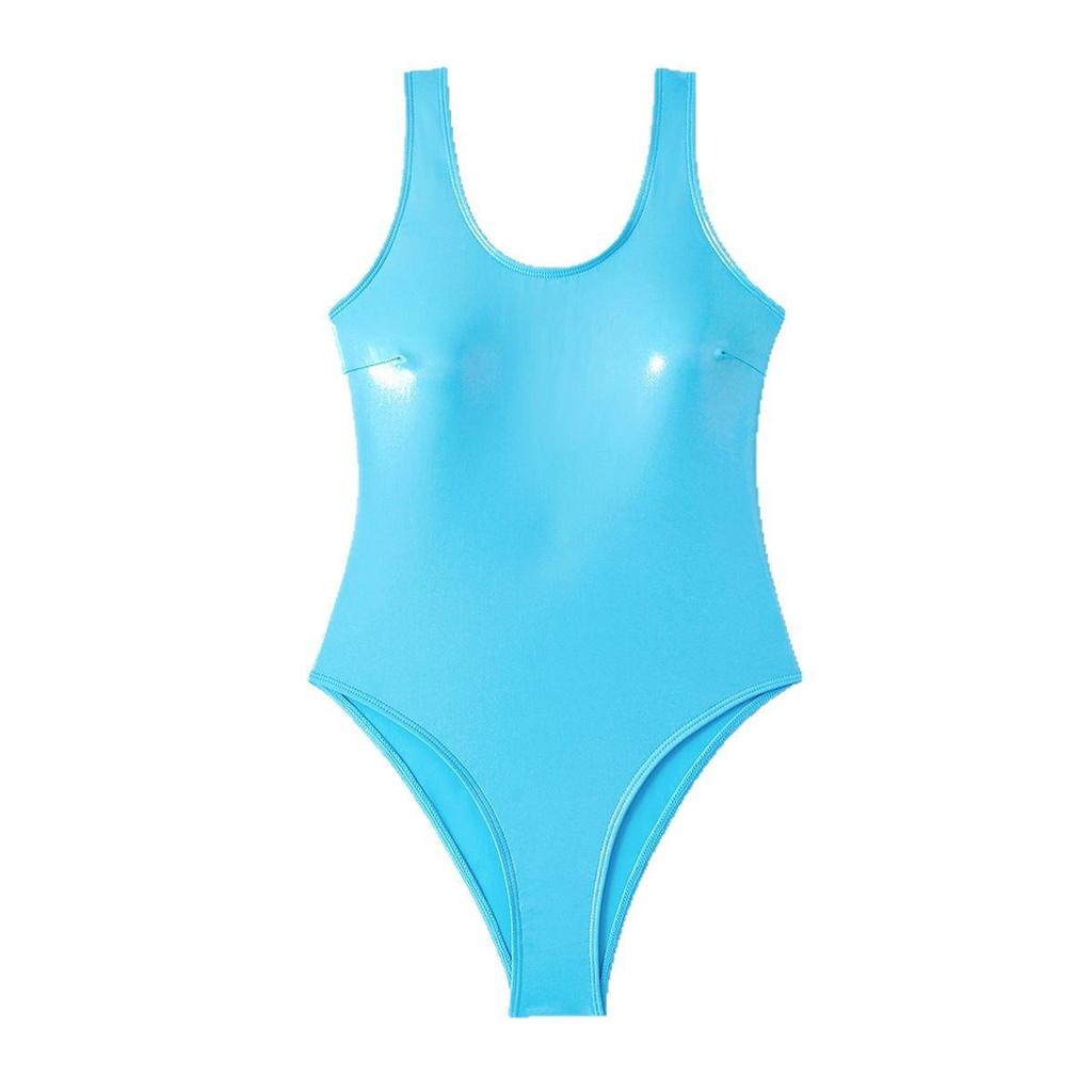 Women's Reflective Gold Silver Hot Stamping One-Piece Swimsuit