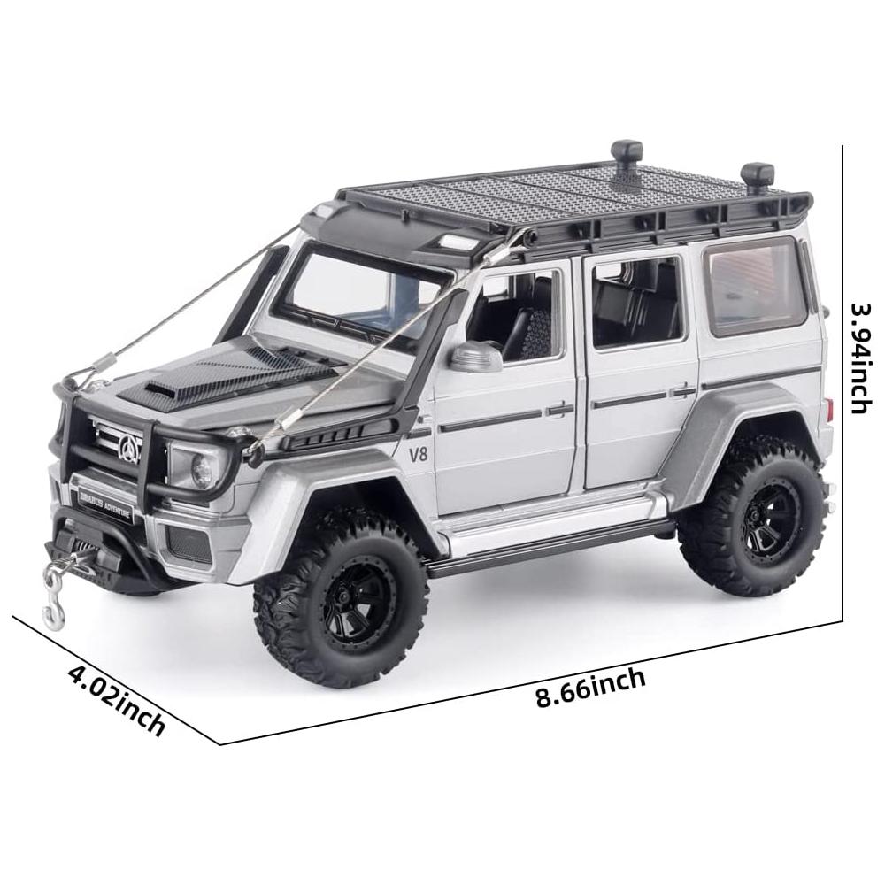 Model de mașină Benz G550 la scară 1/24 de jucărie, mașină de jucărie cu tragere înapoi cu sunet și lumină pentru copii, copii mici, băieți, fete, colecție de cadouri