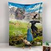 Howl's Moving Castle Tapestry Wall Hanging, Studio Ghibli Magic Art, Anime Wall Decor for Bedroom Dorm