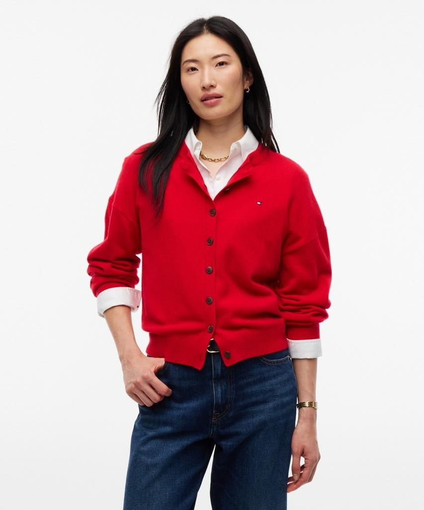 TOMMY HILFIGER Cashmere Blend Classic Cardigan (T22G7Kcd060Wt2Xlg)