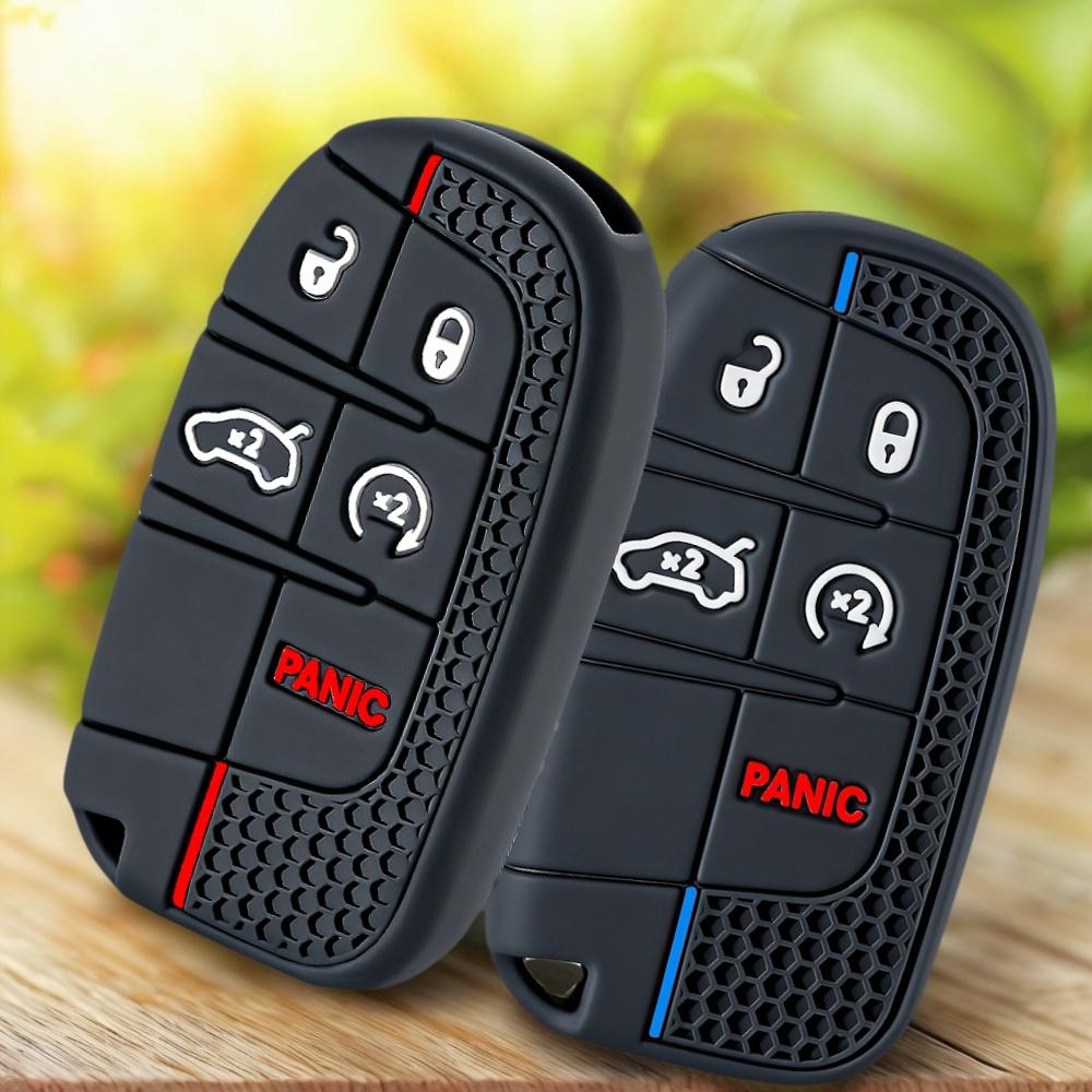5 Buttons Silicone Car Smart Key Cover For Jeep Renegade Frand Cherokee Dodge Journey Charger Chrysler 200 300 300 Shell Fob