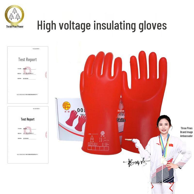 10kV Electrician Anti-Shock Insulating Rubber Gloves for Power Maintenance