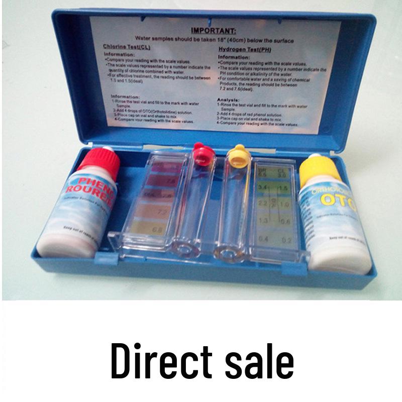 Pool Test Kit: OTO Reagent & pH, Free Chlorine, Acid-Base Tests