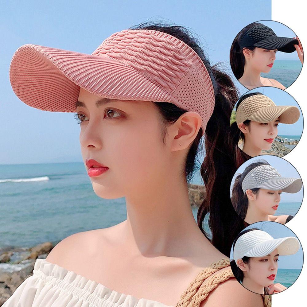 Summer Breathable Elastic Sports Visors Empty Top Hat Baseball Cap Sun Hat