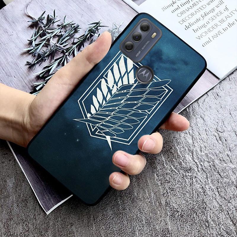 Funda para teléfono de Ataque a los Titanes para Motorola Moto E32 E20 E40 G22 G52 G20 G30 G100 G60 G50 G10 GPure GStylus G9 One Action Macro