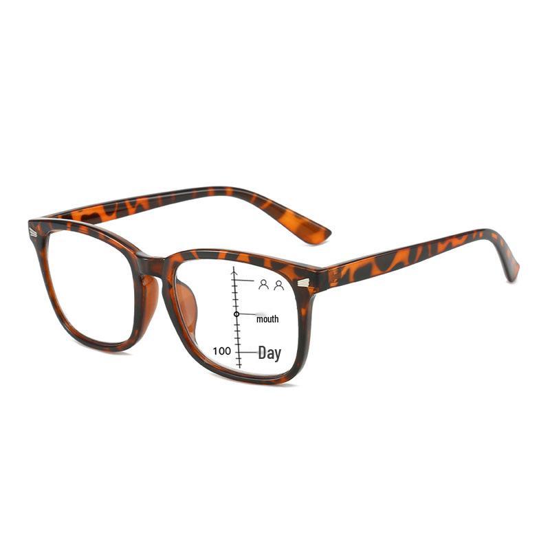 Women's Retro Square Multifocal Anti-Blue Light Reading Glasses for Distance and Near Vision