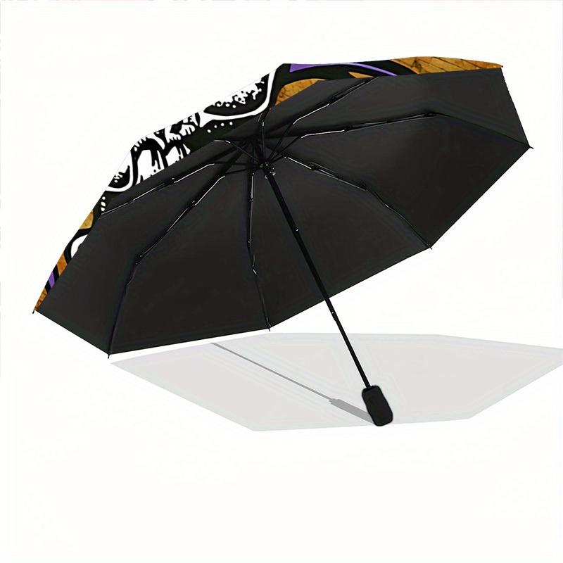 1pc Skull DayOfTheDead Auto Open/Close Cute Umbrella Sturdy Iron Frame, Compact Travel Umbrella, Anniversaries, Intricate Design Umbrella a0829029