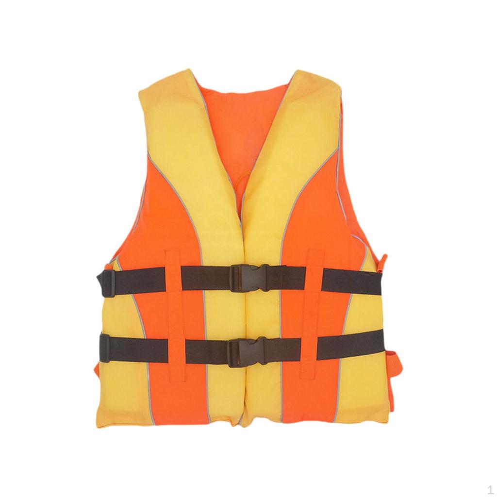 Life Jacket Adult Vest for Personal Watercraft Use Water Sports Outdoor Orange Yellow