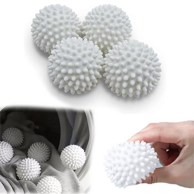3/6/9 PCS Reusable Laundry Washing Balls for Front Loaders – 3D Design Boosts Cleaning, Reduces Detergent Use, PVC (White)