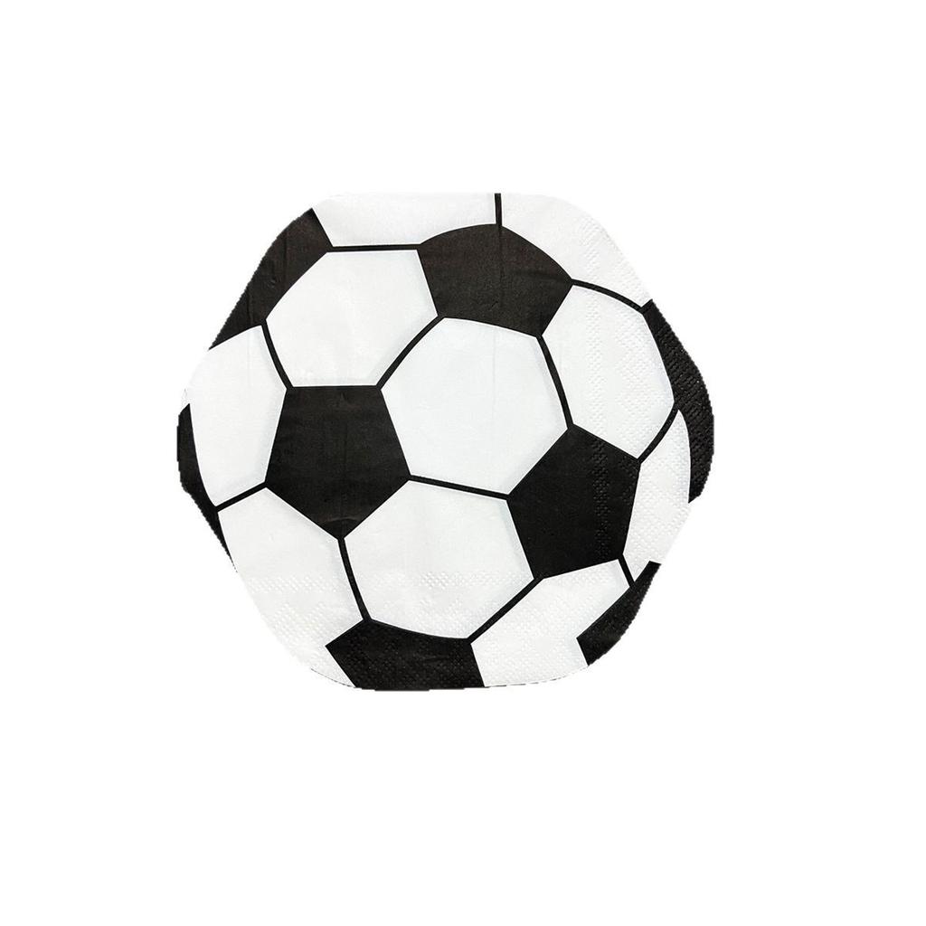 20PCS Soccer Ball Shaped Paper Napkins Party Supplies Disposable Tableware for Sports Events and Themed Celebrations