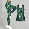 Geometry and Graffiti Pattern Print Yoga Outfit for Women Fashion Workout Leggings Fitness Sports Casual Yoga Set Sports Suit
