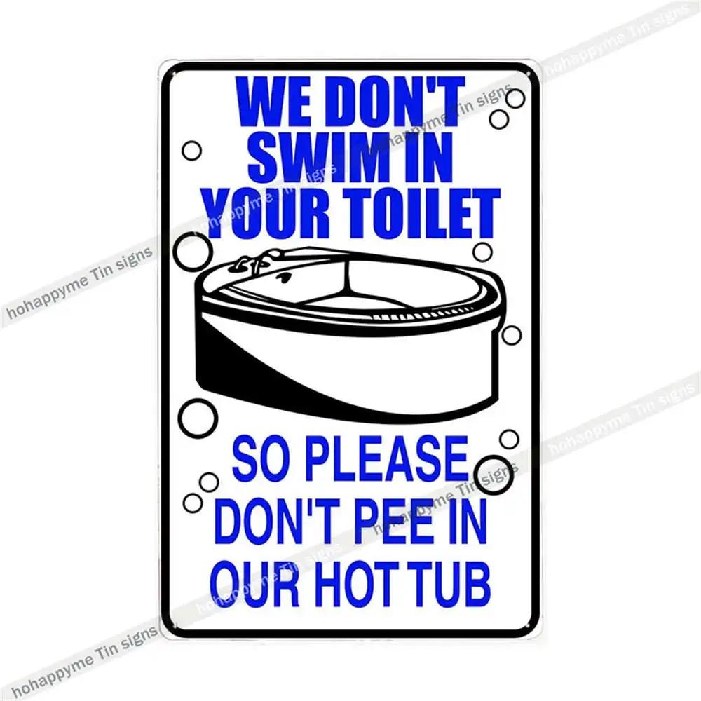 Funny Hot Tub Welcome Metal Sign (20x30cm) | Vintage | Beach/Bathroom/Bar Decor