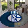FC Schalke 04 Round Area Rug,Carpet Rug for Living Room Bedroom Sofa Playroom Decor,Non-slip Floor Mat