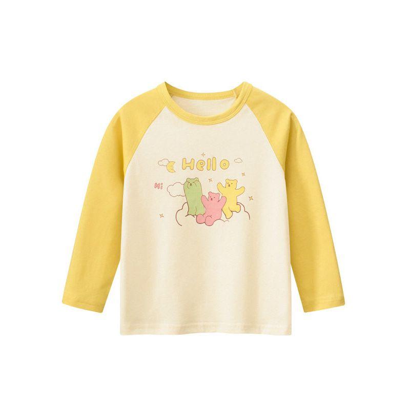 Brand Export Children's Clothing Pure Cotton Cartoon Print Long-Sleeve T-Shirt Girls' Base Shirt Autumn Baby Clothes Ins